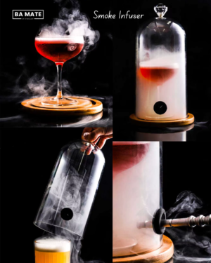 Cocktails Smoke Infuser Cover Acrylic with wood  Base - Image 2
